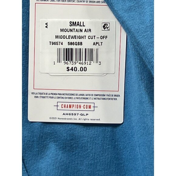 Champion - Men's Sleeveless Hoodie - Light Blue - Small - Picture 10 of 16